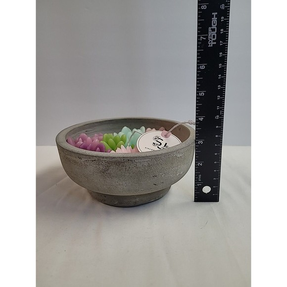 NWT Succulent Flowers Garden Candle Concrete Bowl Sincerely Jules VIRAL‎ TIKTOK - Picture 10 of 10